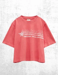 Ex HUSH Women’s SS Cole Star Boxy T-Shirt in Pink (A Bit Defect) - Picture 1 of 7