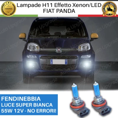 COPPIA LAMPADINE H11 PER FIAT PANDA 312 EFFETTO LED FENDINEBBIA LUCE BIANCA 55W - Immagine 1 di 4