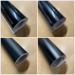 Hoja de envoltura de vinilo mate de brillo negro envoltura de automóvil ""sin burbujas de aire"" envoltura de automóvil Reino Unido - Imagen 1 de 5