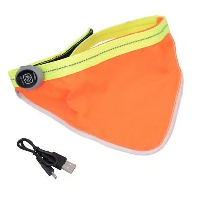 M/L Flashing Reflective Dog Bandanna 3 Light Settings For Dog Walking At Night - Image 1 of 4
