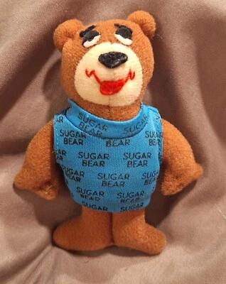 Mini juguete de peluche de oso azucarero de 4,5" de cereal crujiente dorado de colección General Foods Post Foto 1 de 4