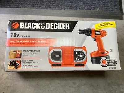 black & decker 18v cordless drill w radio charger PS1801RC - Image 1 of 4