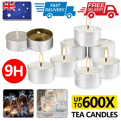Tea Light Candles 9 Hour 50-600x Tealight Candle Tea Lights Tealights White - image 1 of 4