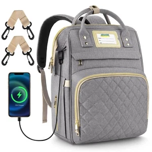 Diaper Bag Backpack, Multifunctional Bag with Insulated Milk Bottle and USB Port - Picture 1 of 5