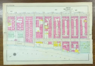 1916 YORKVILLE MANHATTAN Map NEW YORK CITY NY Old Antique Original JOHN JAY PARK - Image 1 of 4