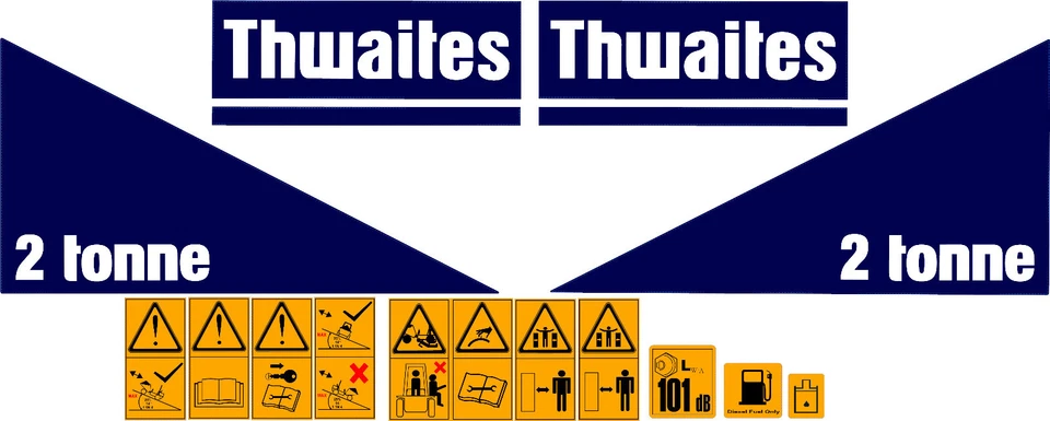 THWAITES 2 TONNE DUMPER DECALS STICKER SET