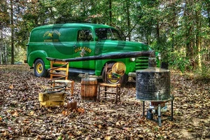 John Deere Chevy Panel  HDR photography By Leo Czerniak On Metal - Picture 1 of 1