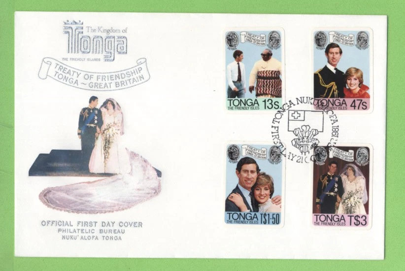 Tonga 1981 Royal Wedding imperf set First Day Cover - Image 1 of 1