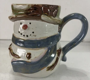 St. Nicholas Square Mug Forest Friends Snowman/Christmas embossed 16 oz. cup - Picture 1 of 5