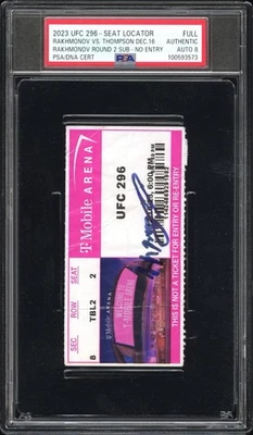 Shavkat Rakhmonov Signed UFC 296 Ticket Stub Round 2 Submission PSA/DNA Auth - Image 1 of 3