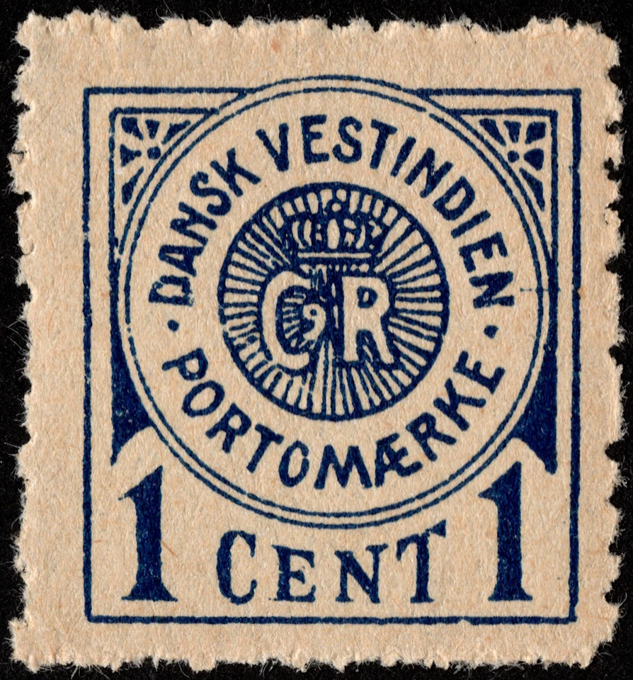 Danish West Indies Stamp Scott # J1 Mint Forgery - 1 Cent Dark Blue Postage Due - Image 1 of 1