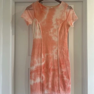 Blue Blush Damen rosa/pfirsich Batik Kurzarm Mesh Bodycon Minikleid-MED - Bild 1 von 7