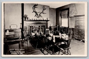 Postcard Old Kitchen The Black House Ellsworth Maine ME Real Photo RPPC Interior - Picture 1 of 2