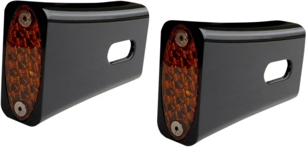 Pro-One Fender Strut LED Marker Lights Black Amber for Harley Softail 1984-2017 - Image 1 of 1
