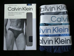 CALVIN KLEIN MICROFIBER STRETCH 4-PACK HIP BRIEFS MENS UNDERWEAR #NP27440-NWT - Picture 1 of 7