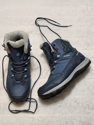 Salomon Kaina Mid CS Womens 9 Waterproof Hiking Insulated Lace Up Boots Clima - Image 1 of 4