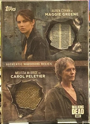 🔥WALKING DEAD SEASON 6 DUAL RELIC CARD MAGGIE/CAROL  #09/25 *rare* Short Print - Image 1 of 2