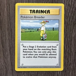 Pokemon Breeder 076/102 Base Set Rare MP Pokemon Card Vintage WOTC Pokémon - Picture 1 of 10