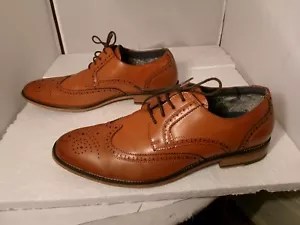 Bruno Marc Louis-1 Oxford Wing Tip Brown Leather Dress Shoes Men Size 11 - Picture 1 of 14