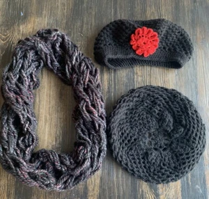Winter Hat And Scarf Bundle Handmade Crochet - Picture 1 of 3