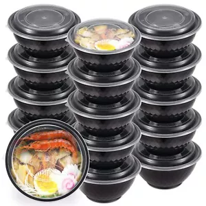 36oz Extrathick Meal Prep Bowls With Lids Plastic Containers With Clear Covers F - Picture 1 of 7