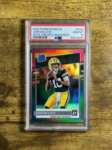 2020 Donruss Jordan Love Optic Preview - Red/Green Rated Rookie #P304, PSA 10