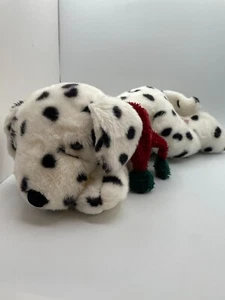 Russ RESCATE Dálmata Blanco Manchas Negras 16" Cachorro Perro Grande Pesado Rojo Bufanda - Imagen 1 de 12