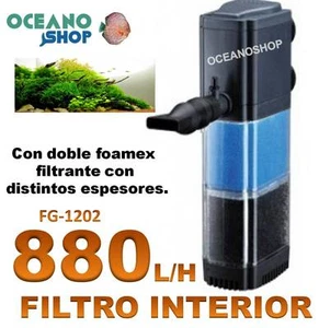FILTRO INTERIOR 880L/H 12W ACUARIO Tortuguera Filtración DOBLE FOAMEX - Imagen 1 de 1
