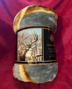 Oak Trail Wildlife Deer Throw Blanket 50” x 60” NEW! - Picture 1 of 5