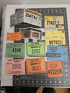 Vintage Hunting License Lot Pennsylvania Resident Hunters Duck Stamp Antlerless - Picture 1 of 5