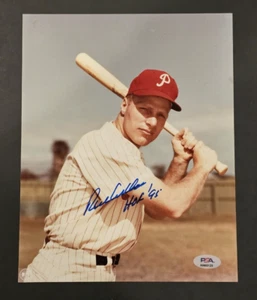 RICHIE ASHBURN Signed 8x10 Photo-HALL OF FAME-PHILADELPHIA PHILLIES-PSA - Picture 1 of 4