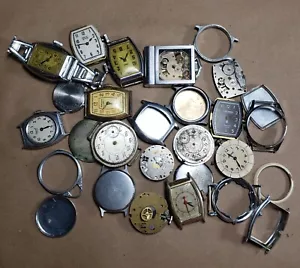 Lot of old Vintage Dollar Watch Parts Ingersoll New Haven Ingraham Pal & More - Picture 1 of 3