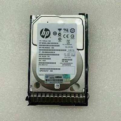  652749-B21 653954-001 1TB SAS 7.2K 6Gb/s 2.5 in SFF G8 G9 HP HDD Hard Drive - Image 1 of 3