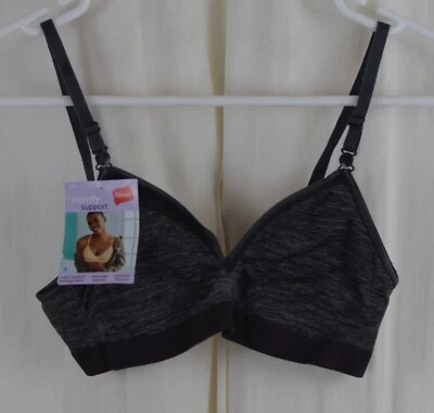 Hanes Women's Wireless Full-coverage T-shirt Bra Heather Grey Size Small - Image 1 of 3