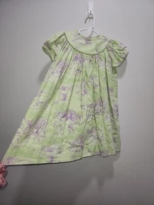 Remember Nguyen Girls Green & Purple Bishop Dress- Size 4 - Picture 1 of 9