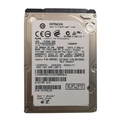 Hitachi 320GB HTS725032A9A364 7200RPM SATA 2.5" Internal HDD Hard Disk Drive - Image 1 of 3
