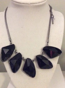 $38 Kenneth Cole Large Black Stone Necklace # KC27 - Picture 1 of 3