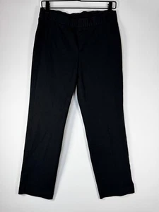 Eileen Fisher Pull On Pants Small Petite Black Organic Cotton Stretch Comfort - Picture 1 of 13