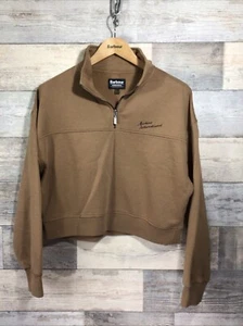 Barbour Int’l Camel Brown “Parallel” 1/4 Zip Overlayer Sweatshirt Size 14 BNWOT - Picture 1 of 9