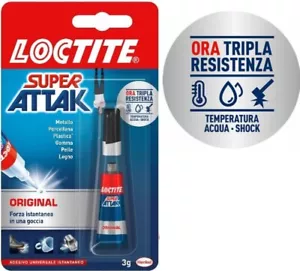 SUPER ATTAK 3g COLLA ATTACK CIANOACRILICA ISTANTANEA SUPER ADESIVO CIANOACRILATO - Foto 1 di 7