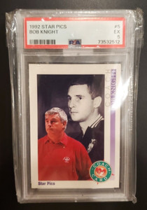 BOB KNIGHT Indiana 1992 Star Pics NCAA College Basketball Card Graded PSA 5 EX