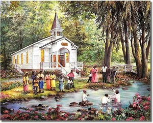 Black African American BAPTISM in the river "8 x 10" PRINT - ready to be framed - Picture 1 of 2