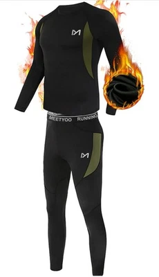 MEETYOO Men's Thermal Underwear Set Wicking Long Johns Quick Dry Base Layer 2XL - Image 1 of 4
