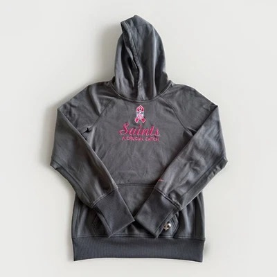 Nike New Orleans Saints Hoodie Womens Gray S OnField Breast Cancer Crucial Catch - Image 1 of 4