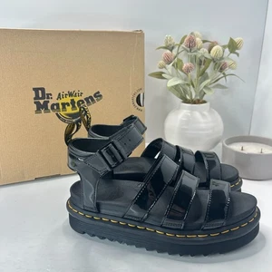 Sandalias Doc Martens Blaire gruesas charol negras 24192001 para mujer EE. UU. 8 NUEVAS SIN CAJA - Imagen 1 de 10