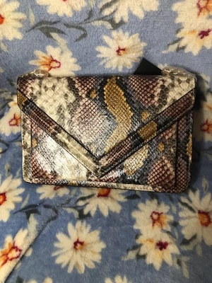Fashion Nova Multi-colored Faux Snake Skin Purse With Gold Chain Strap New  - Image 1 of 4