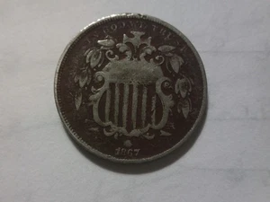 1867 5C No Rays Shield Nickel #05241 - Picture 1 of 4