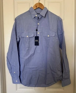 Camisa Polo Ralph Lauren Para Hombres Pequeña Azul Calce Clásico Dobby Popover Manga Larga - Imagen 1 de 11