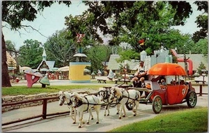 Postal de Santa's Village Dundee, Illinois de la década de 1960 / Entrenador de calabaza de Cenicienta - Imagen 1 de 2