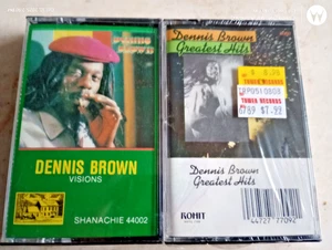 NEW SEALED 2x DENNIS BROWN VISIONS & GREATEST HITS REGGAE CASSETTE TAPE LOT - Picture 1 of 4